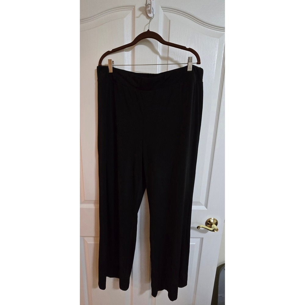 Merona Womens Black Wide Leg‎ Pants Size 2 Polyester Spandex Blend Lined /0295
